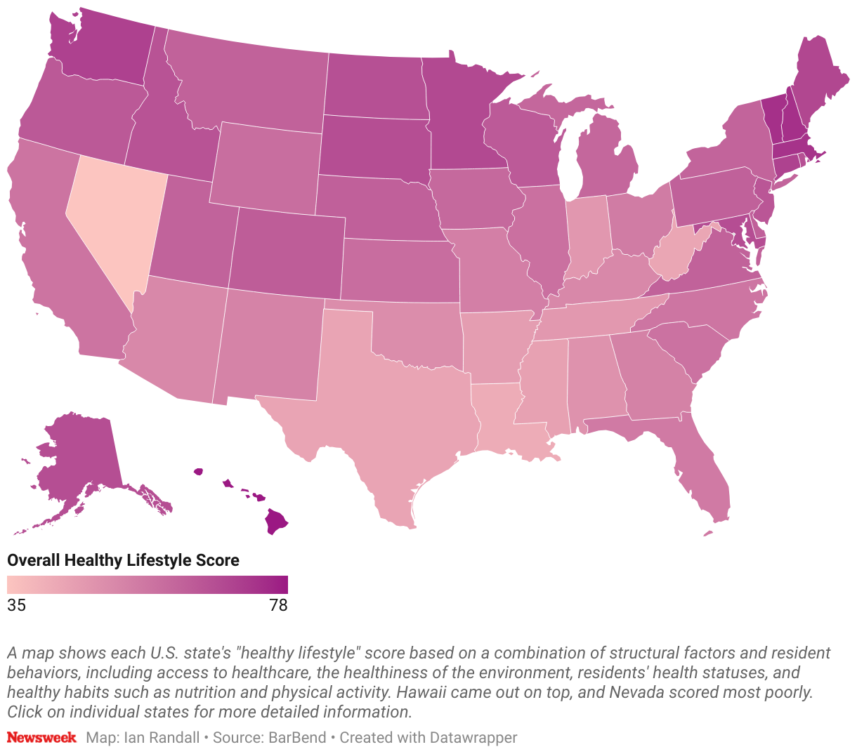 A map shows each U.S. state's 