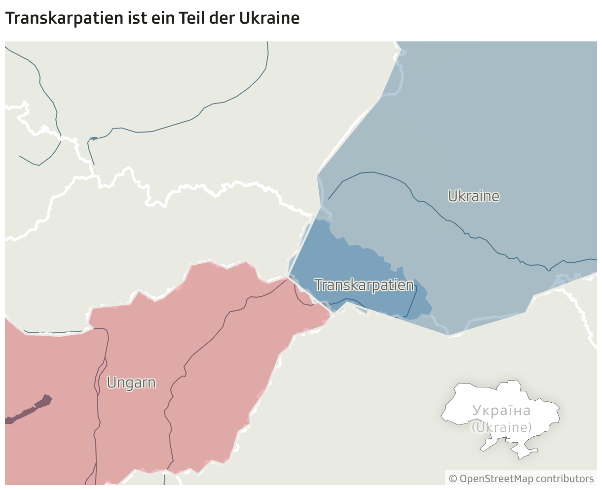 Transkarpatien ist ein Teil der Ukraine (Locator-Karte)