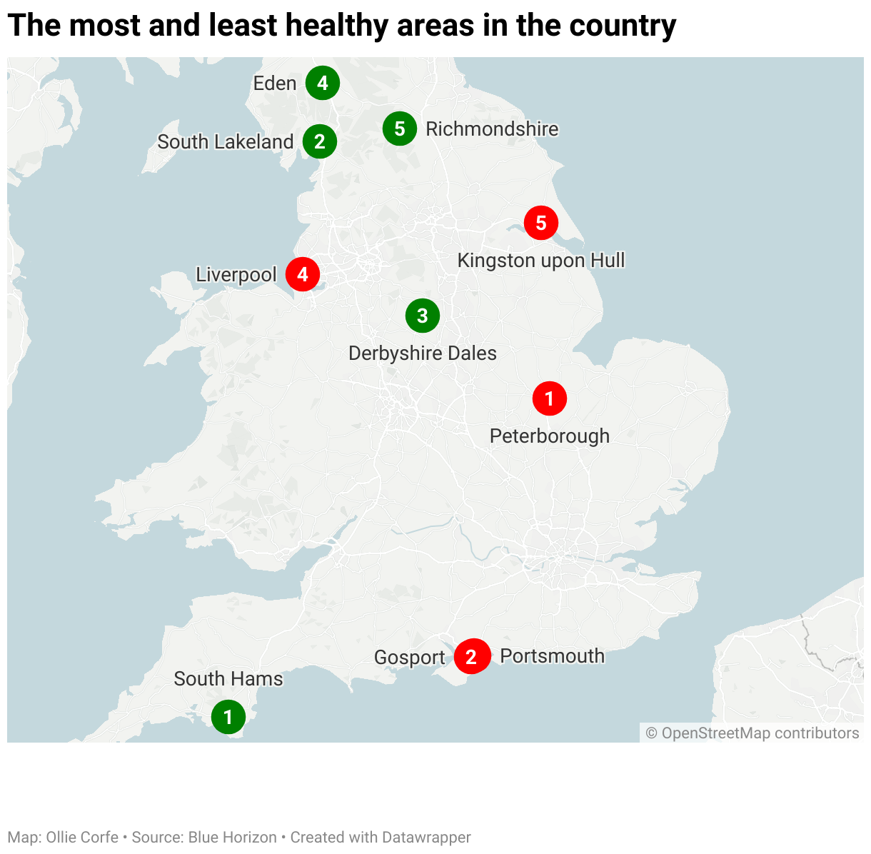 Health map of England.