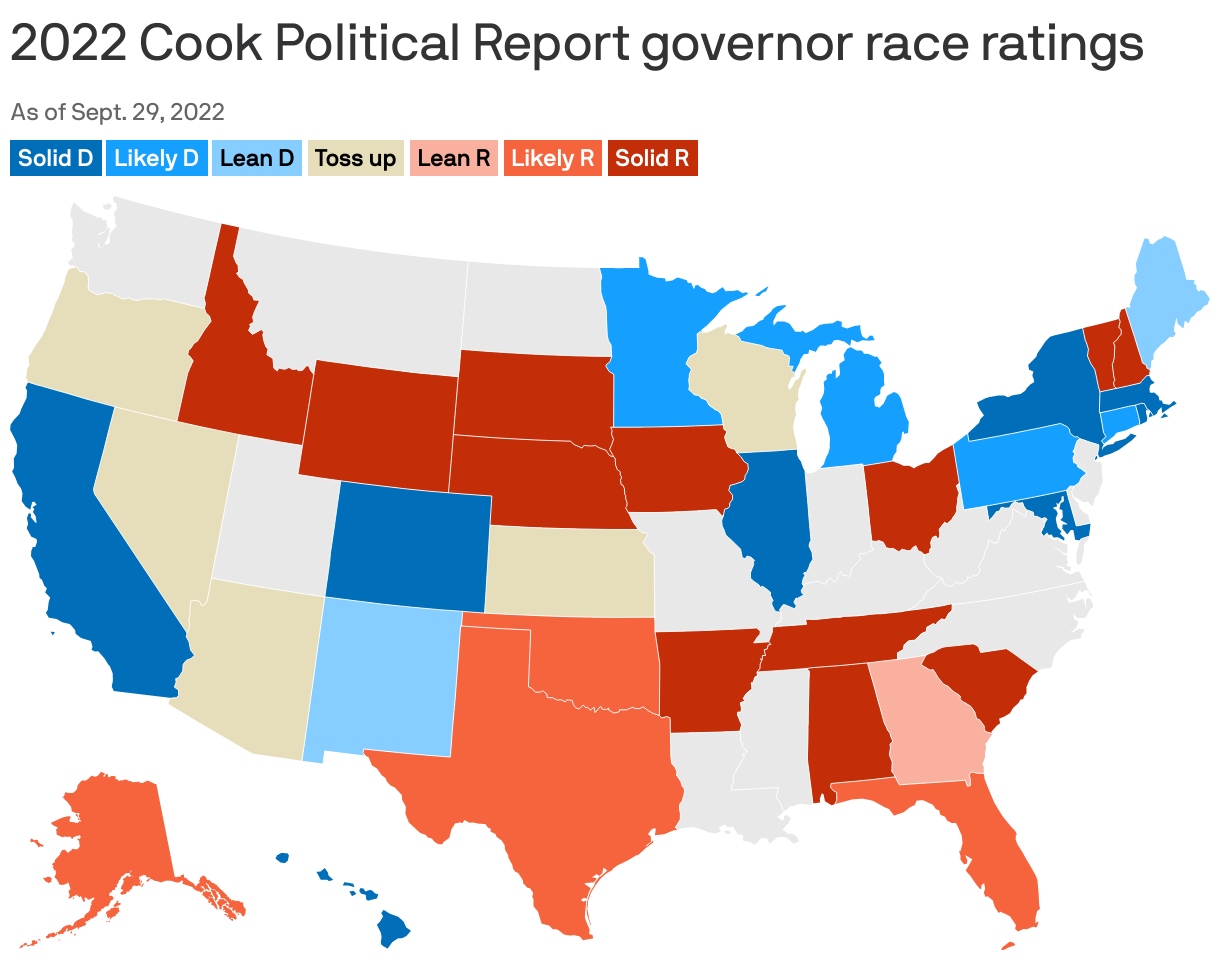 2022 Cook Political Report governor race ratings
