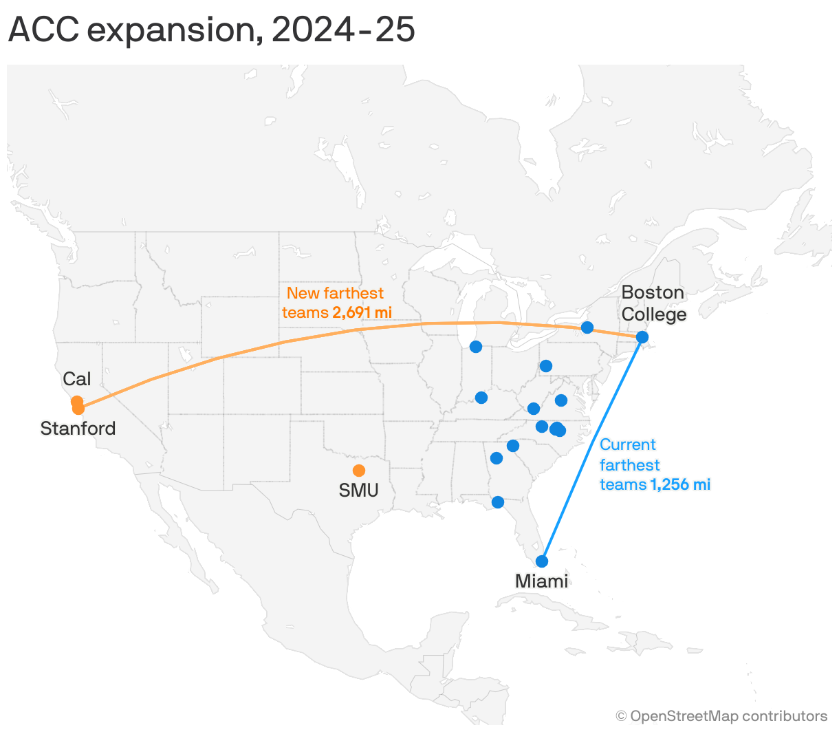 ACC expands to the Pacific with Stanford, California and SMU