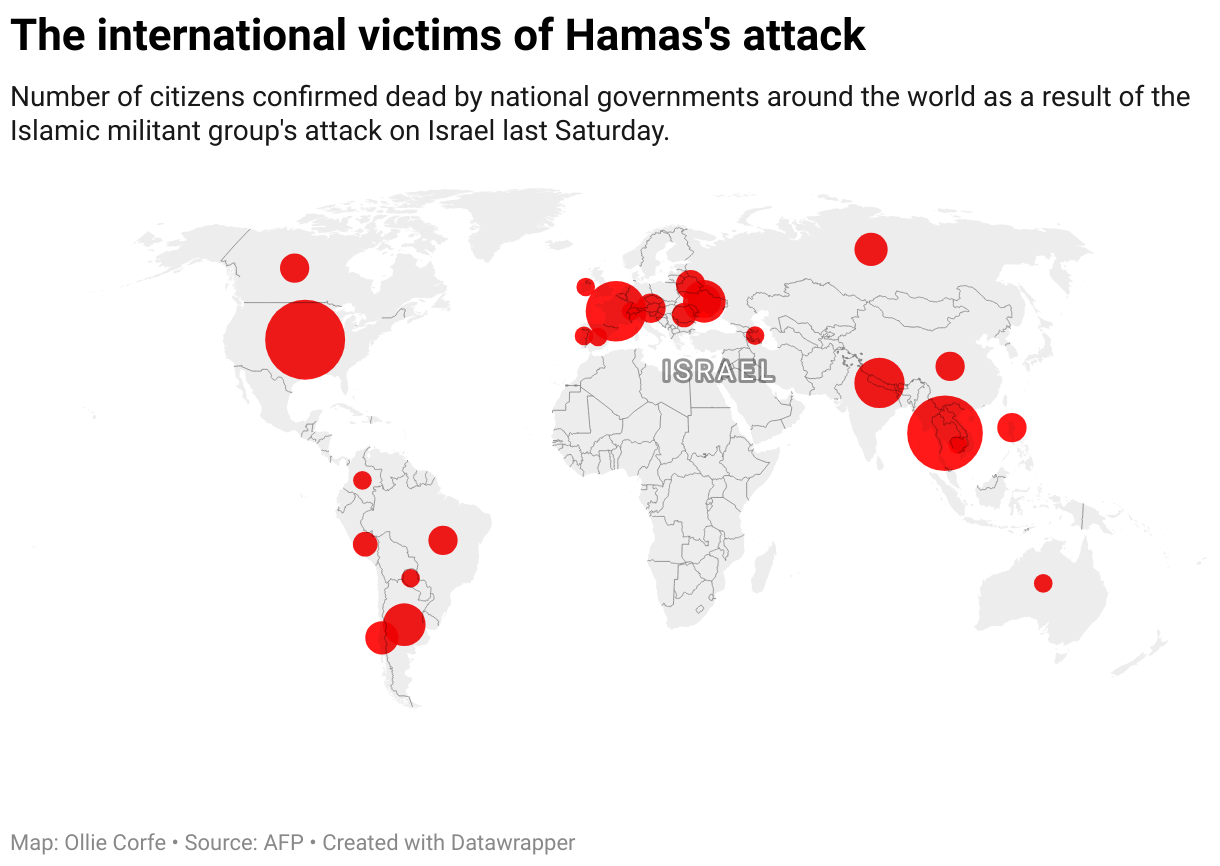 Hamas foreign dead map.