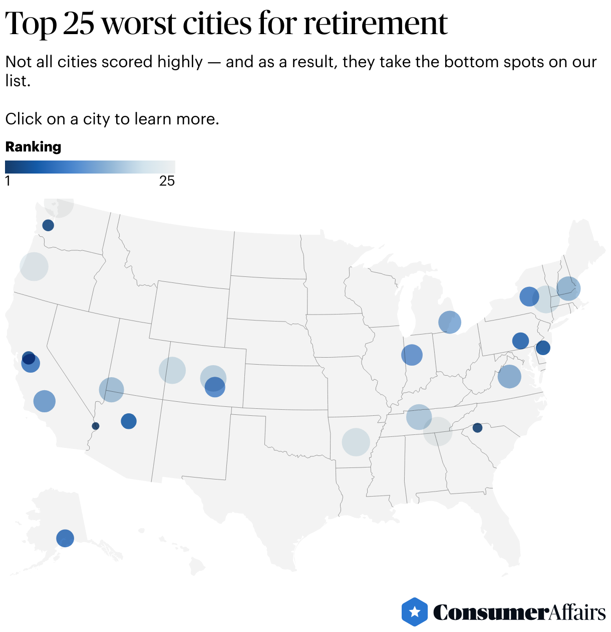 Best and Worst Cities for Retirement (2024) | ConsumerAffairs®