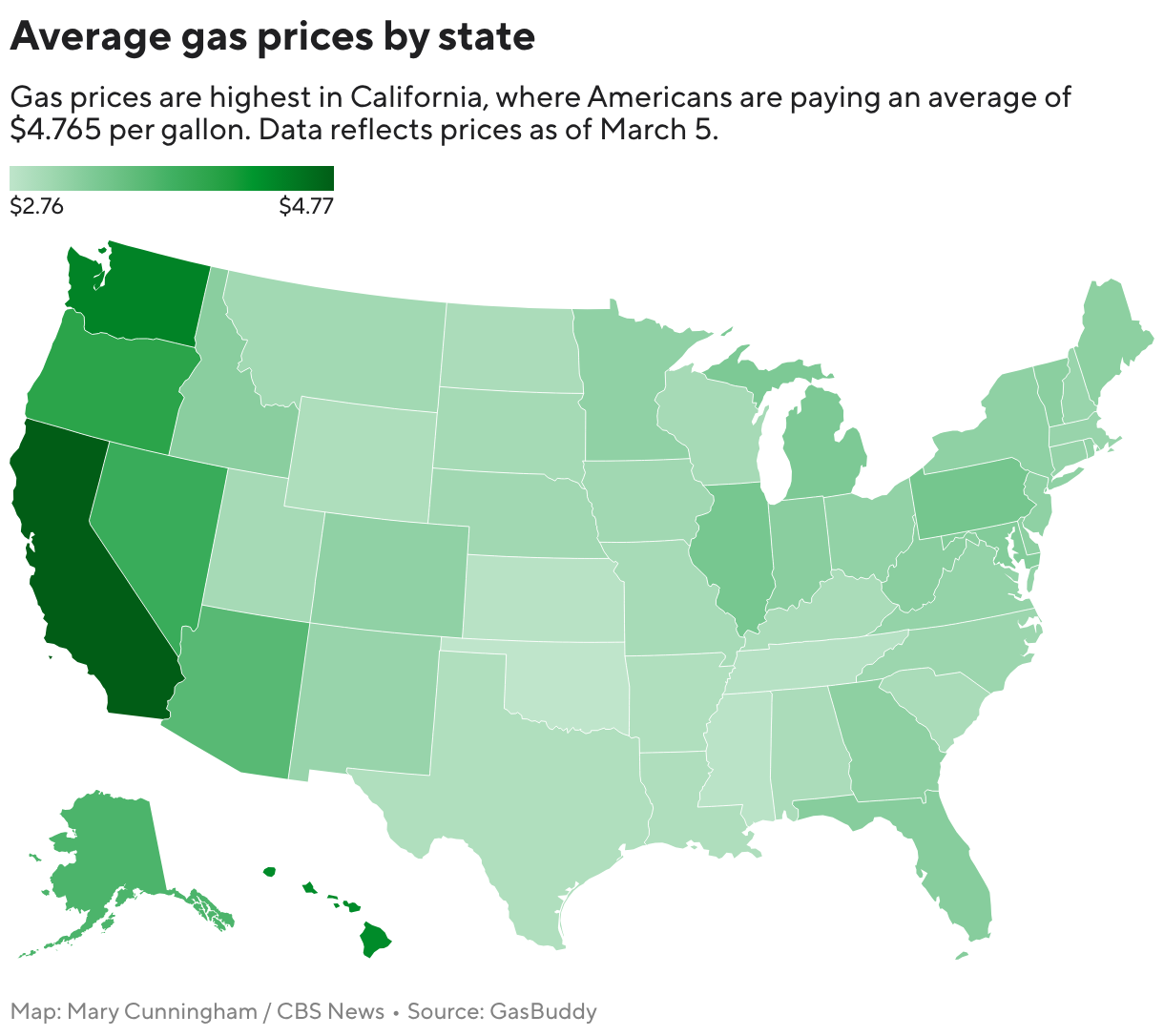 Gas prices are up 26 cents since last week. Here’s how much Americans around the U.S. are paying.  www.cbsnews.com