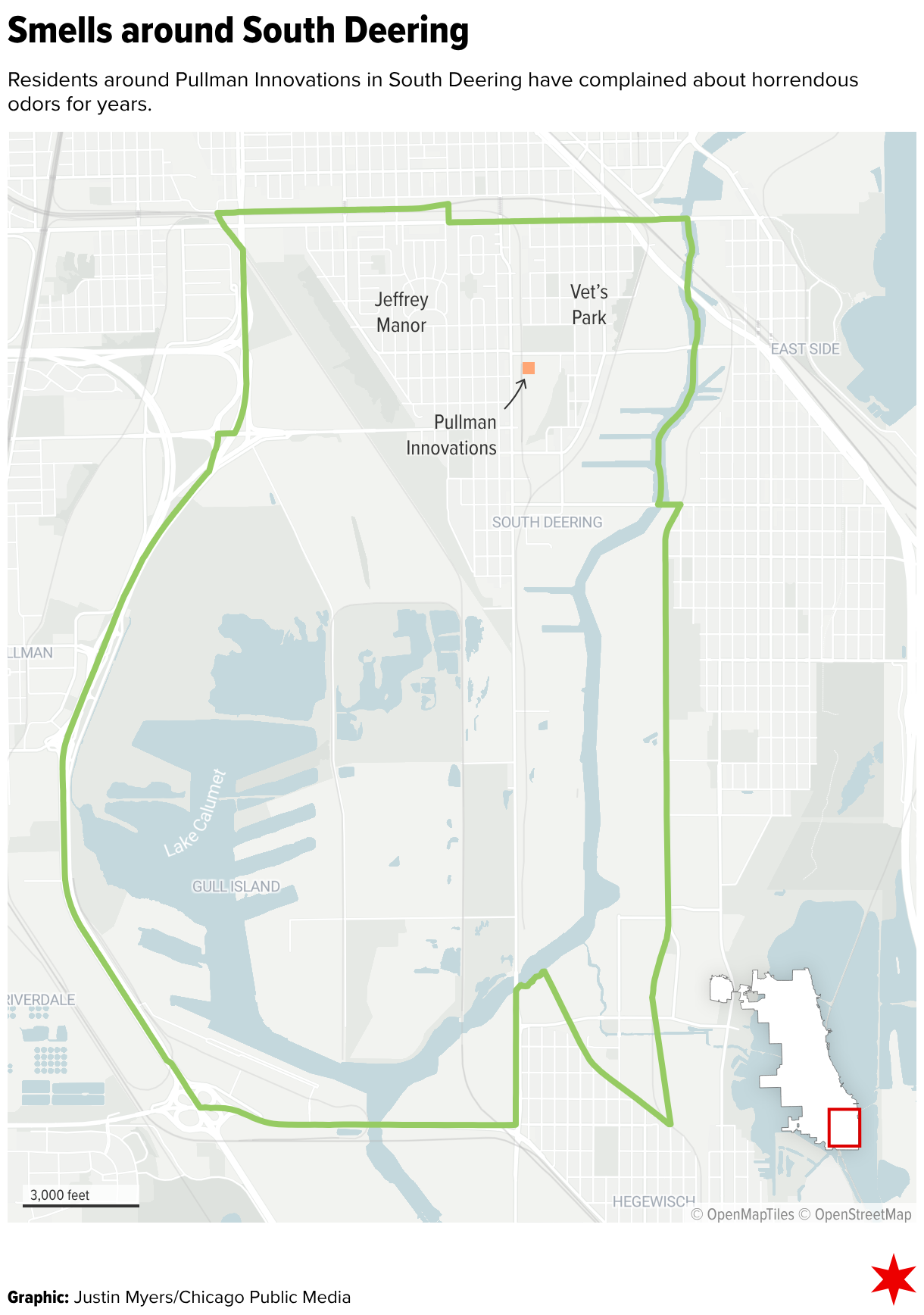Smells around South Deering (Locator map)