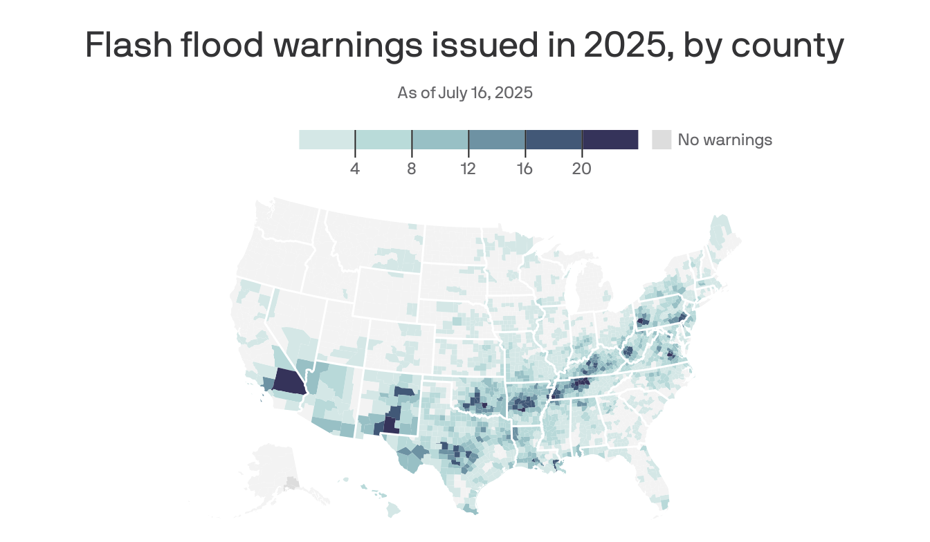 Washington flash flood warnings hit 25-year high - Axios Washington D.C.