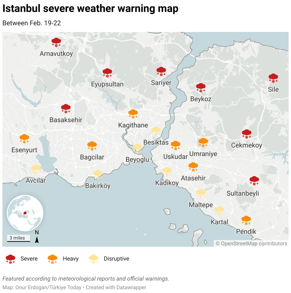 Istanbul paralyzed by heavy snowfall as traffic and public transport grind to halt