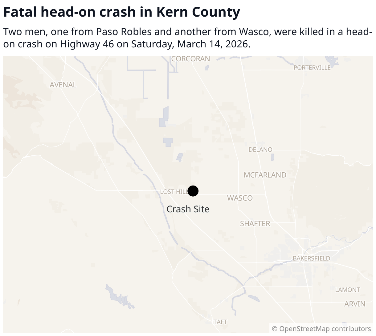 Paso Robles man killed in Kern County head-on crash | San Luis Obispo ...