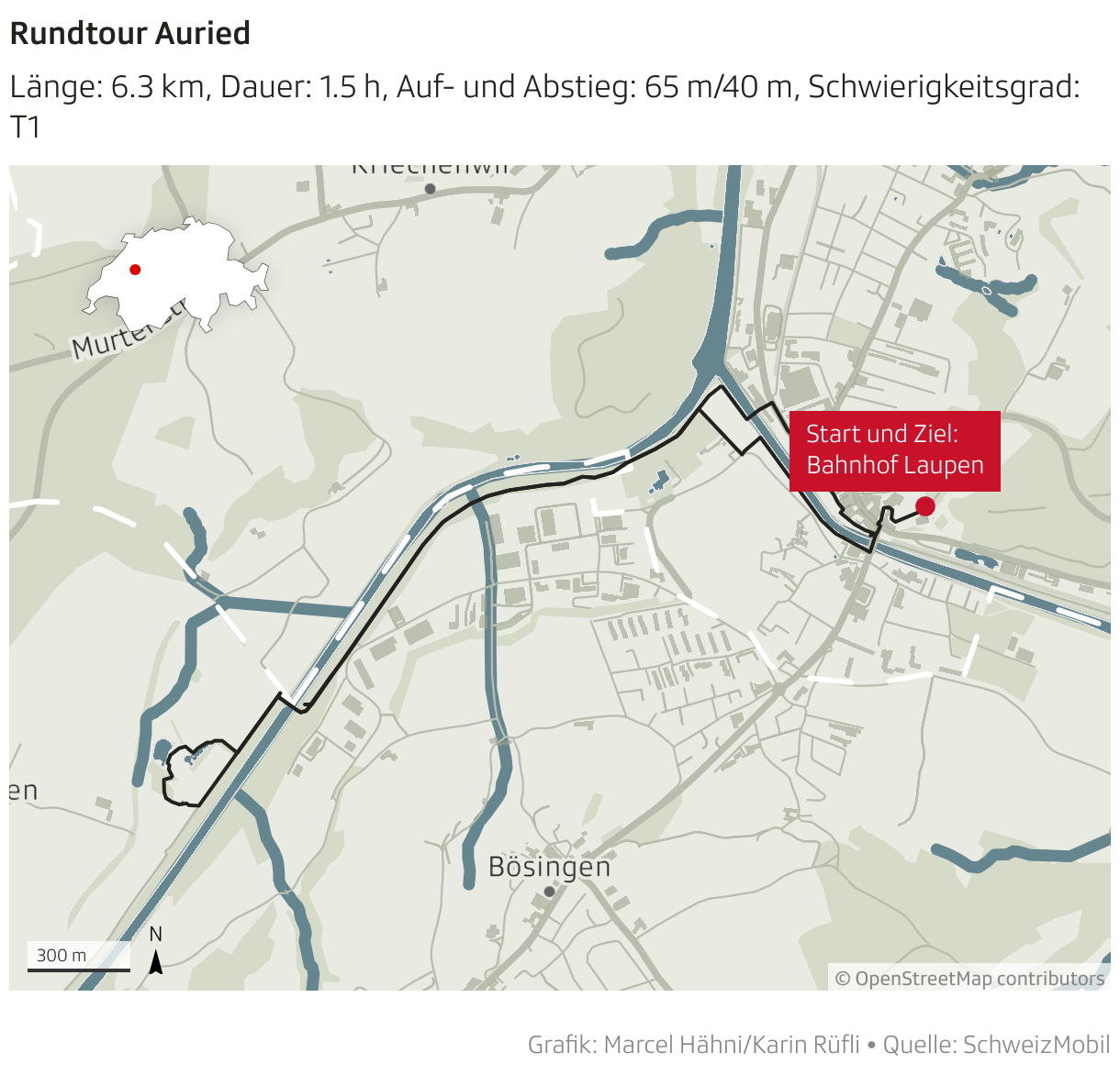 Rundtour Auried (Locator-Karte)