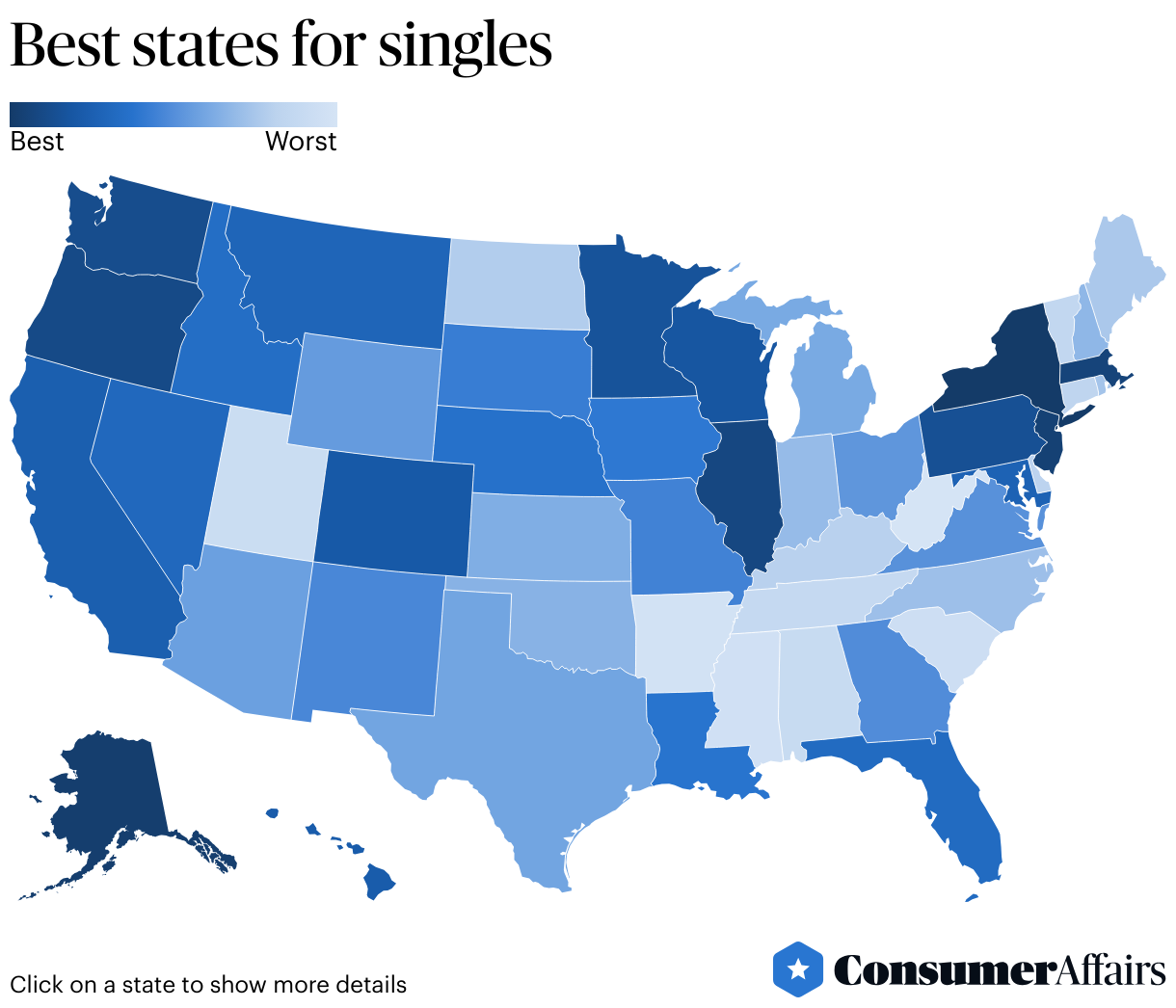 The Best States For Singles (2024) | ConsumerAffairs®