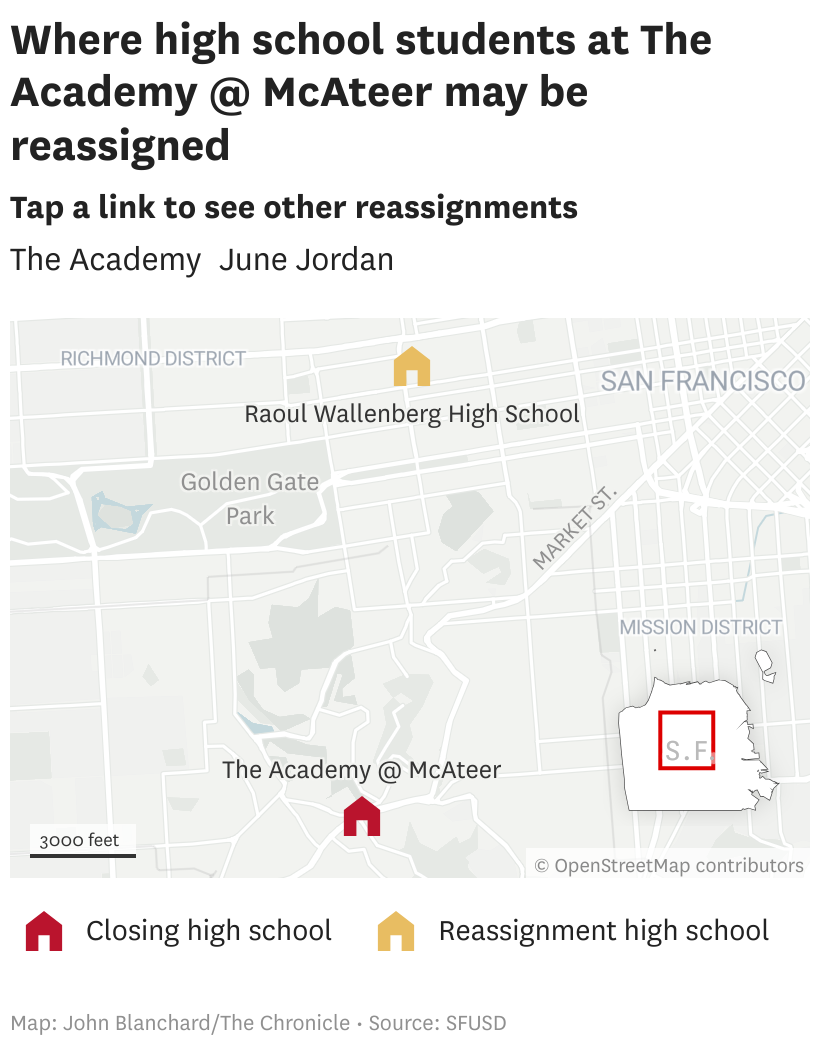 SFUSD school closures maps show where students may be reassigned