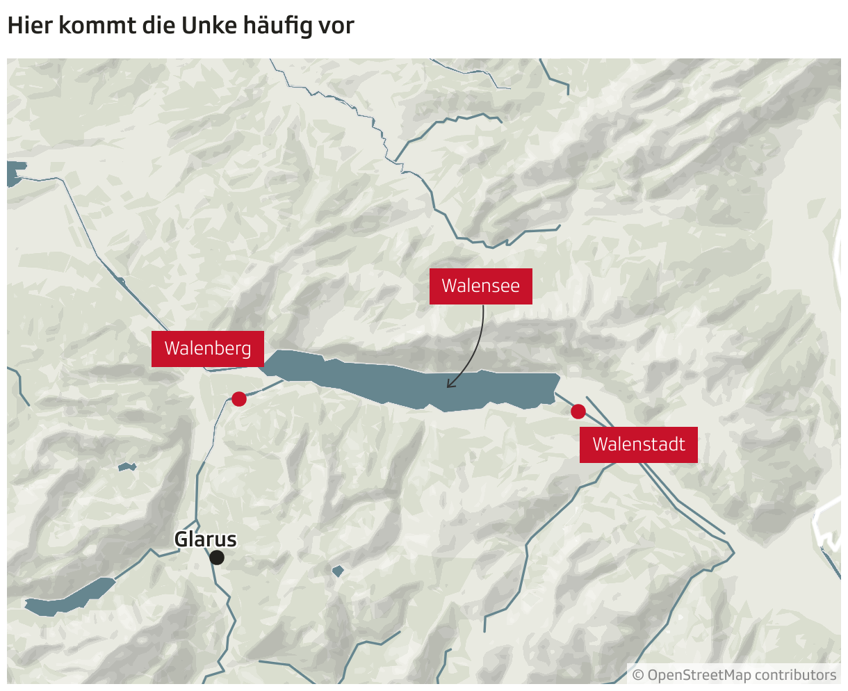 Hier kommt die Unke häufig vor (Locator-Karte)