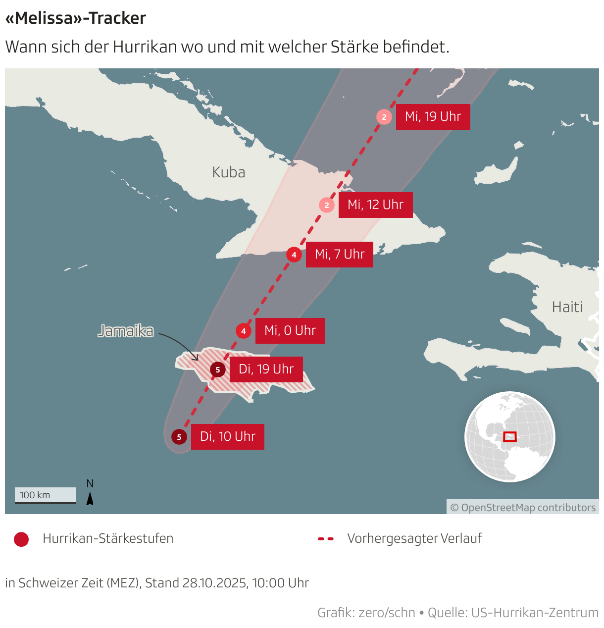«Melissa»-Tracker (Locator-Karte)