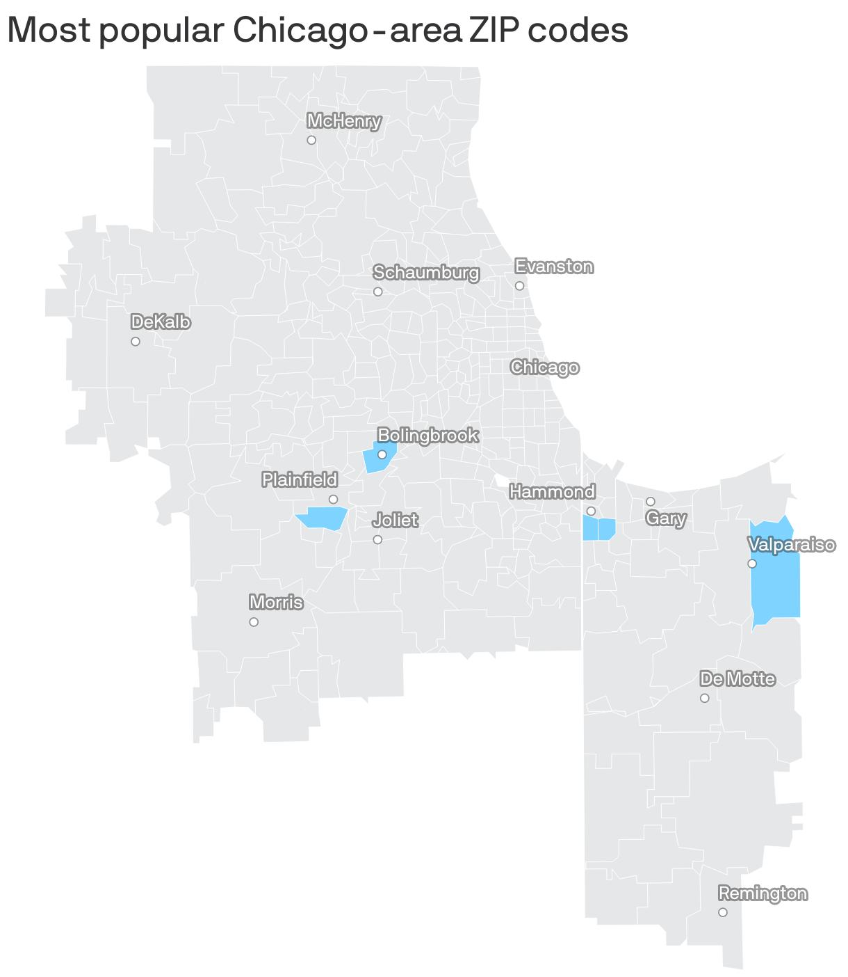 Most popular Chicago-area ZIP codes