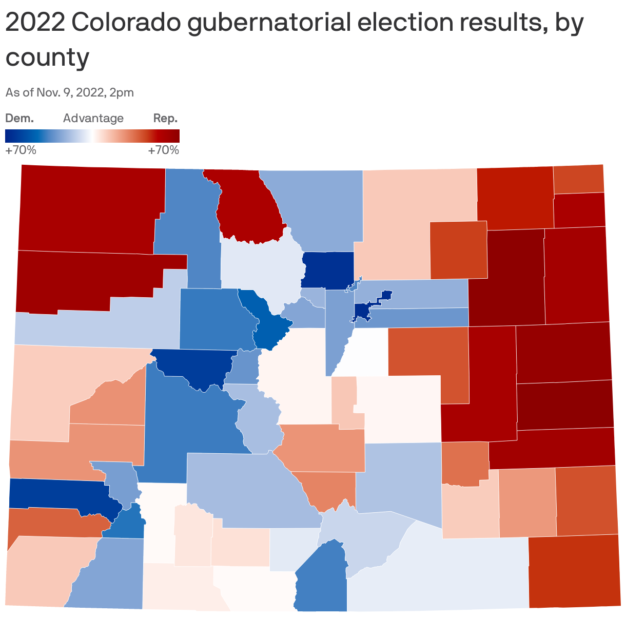 2022 Colorado gubernatorial election results, by county