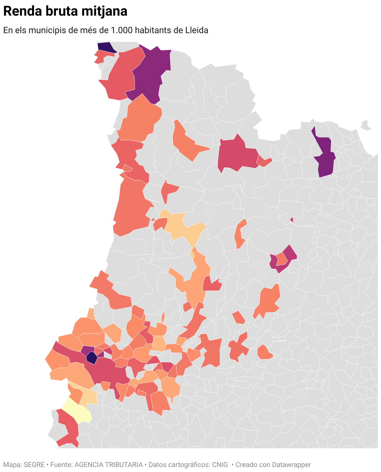 Renda bruta mitjana (Mapa coroplético)