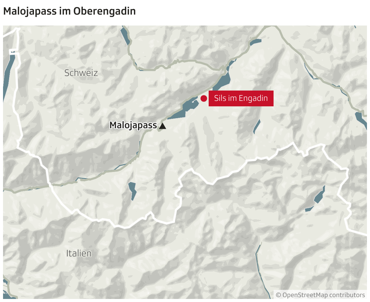 Malojapass im Oberengadin (Locator-Karte)