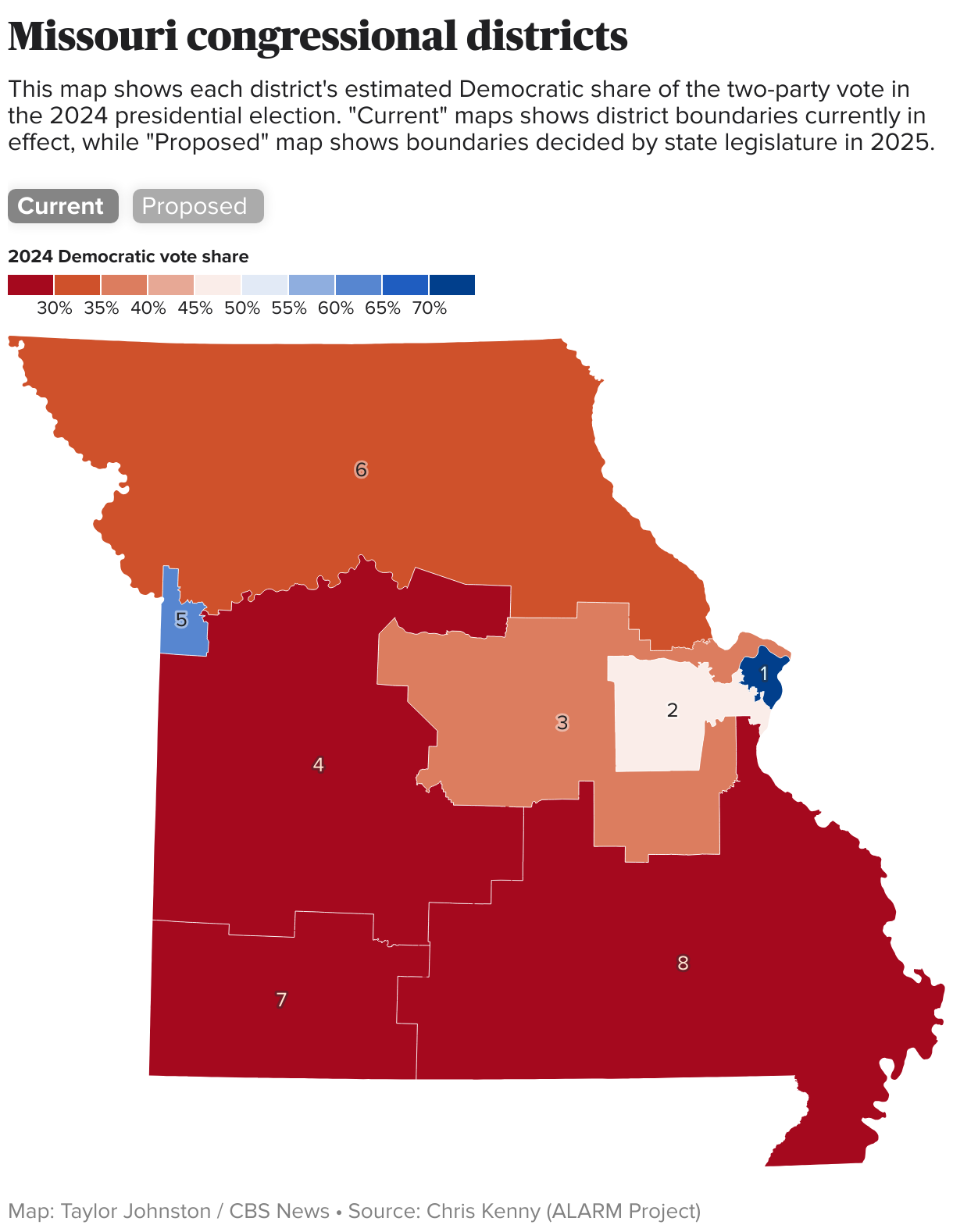 Missouri Kongre Bölgeleri (Choropleth Haritası)