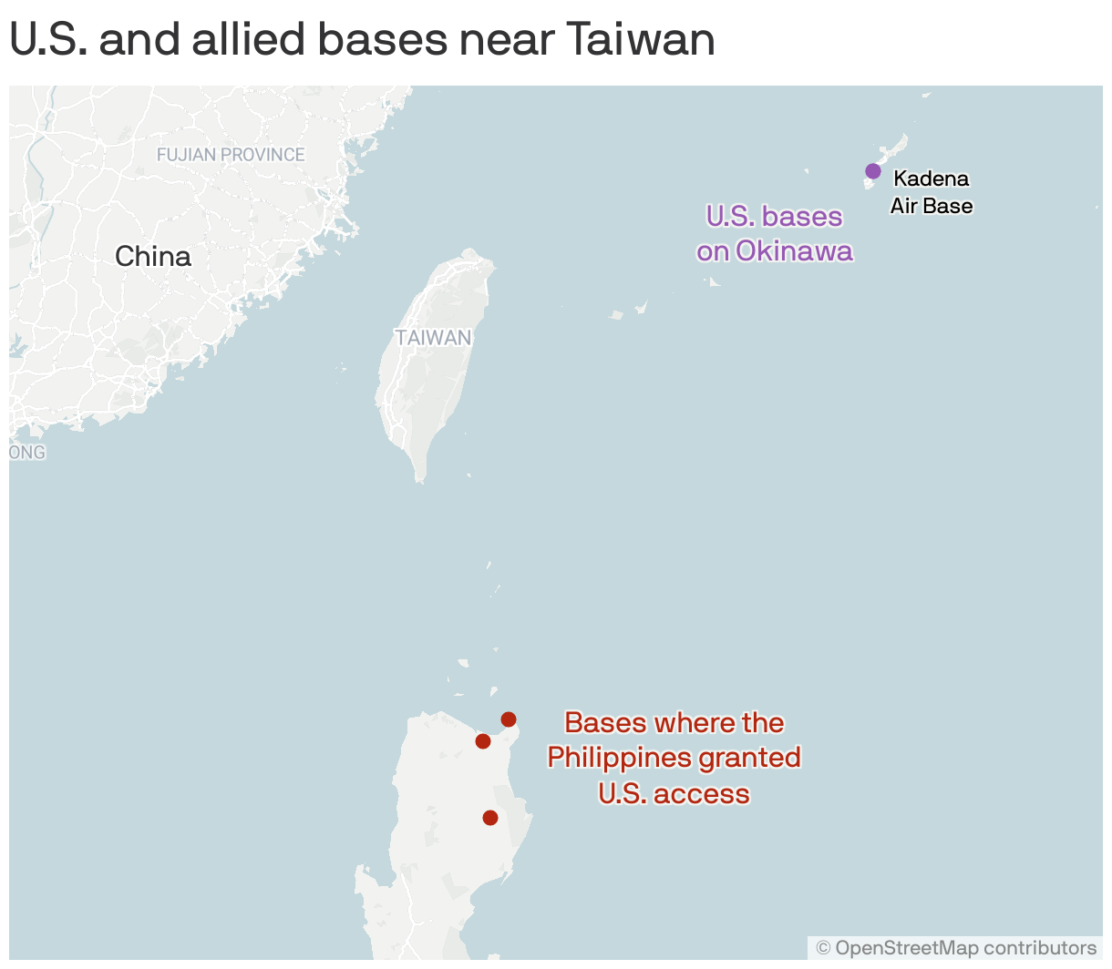 U.S. allies could play key roles in a U.S.-China war over Taiwan