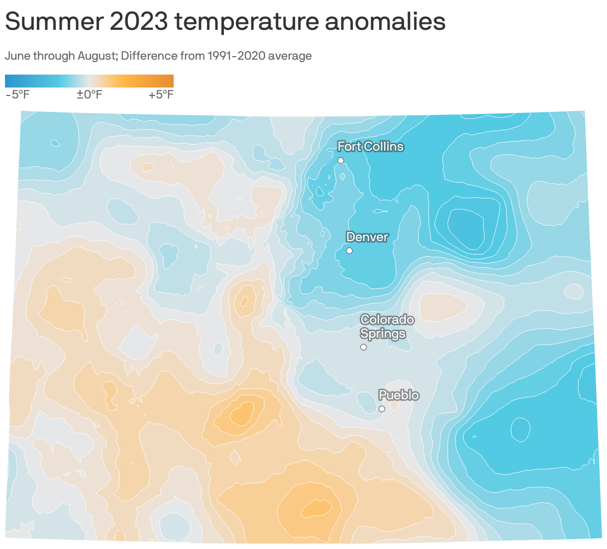 Summer 2023 temperature anomalies