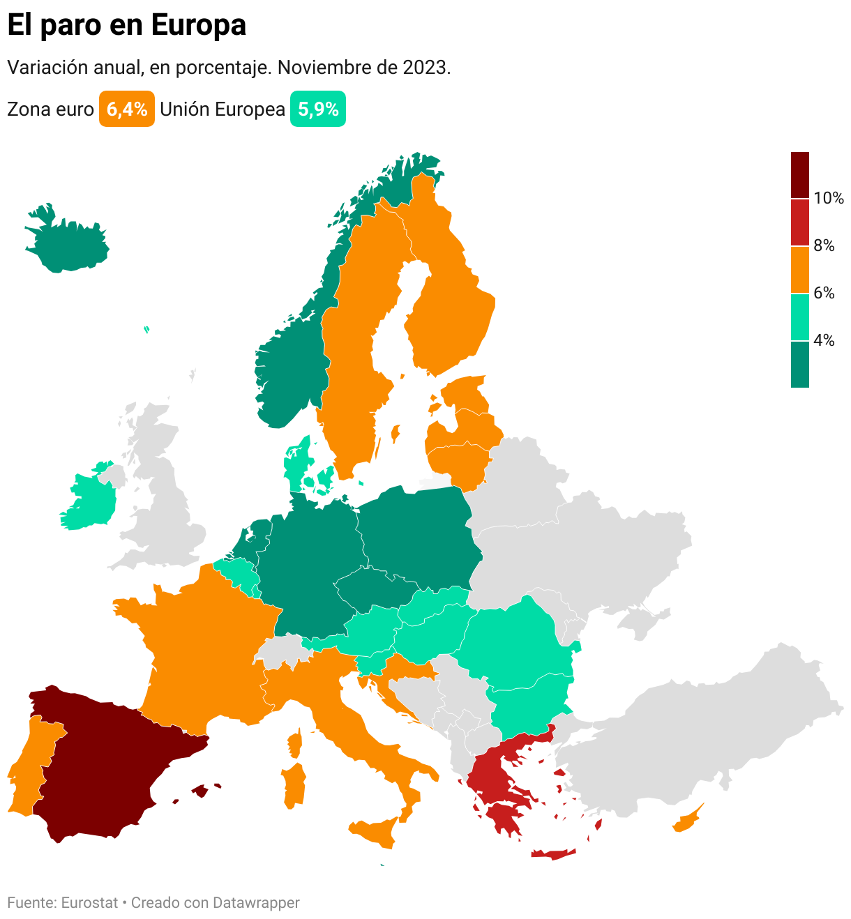 La Tasa De Paro De La Eurozona Baja Al Mínimo Histórico Del 6 4 Pese A