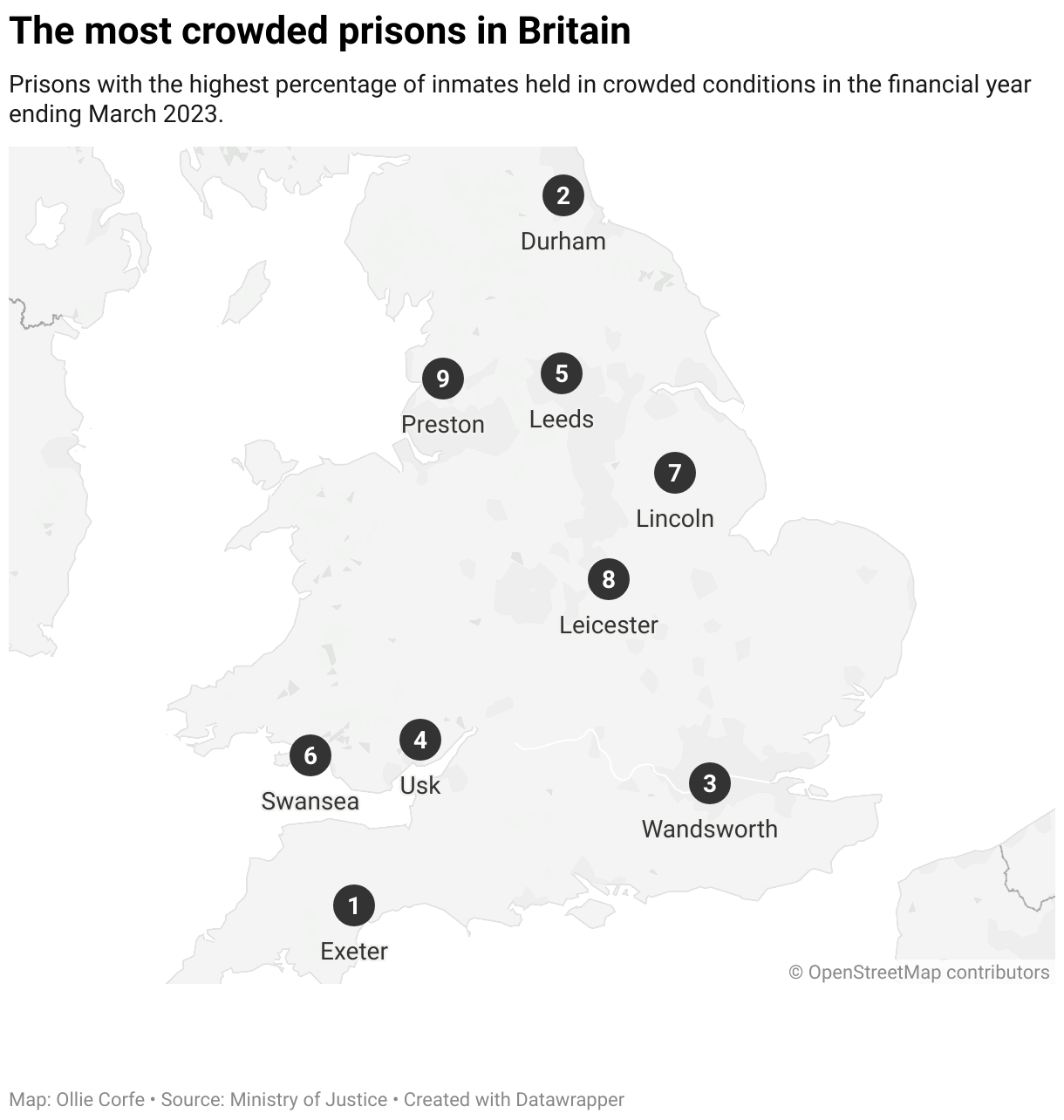 Most overcrowded prisons.