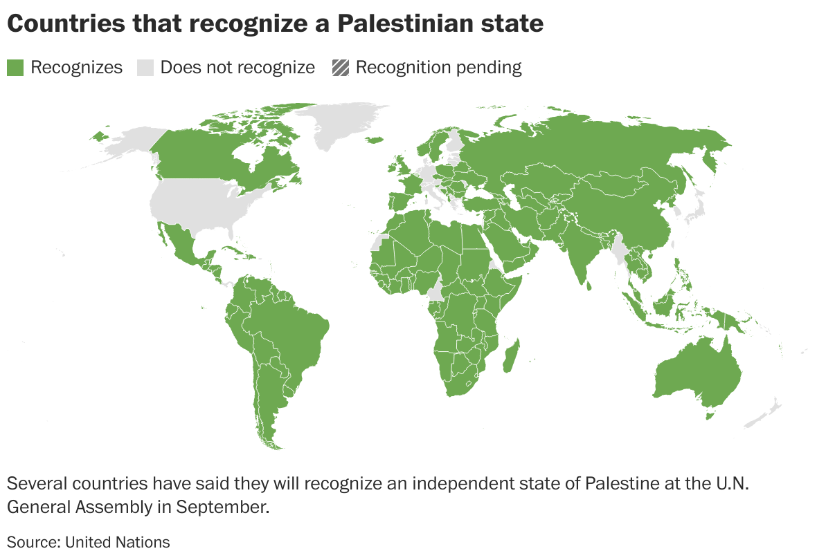 Which countries recognize a Palestinian state? Here's the full list. - The Washington Post
