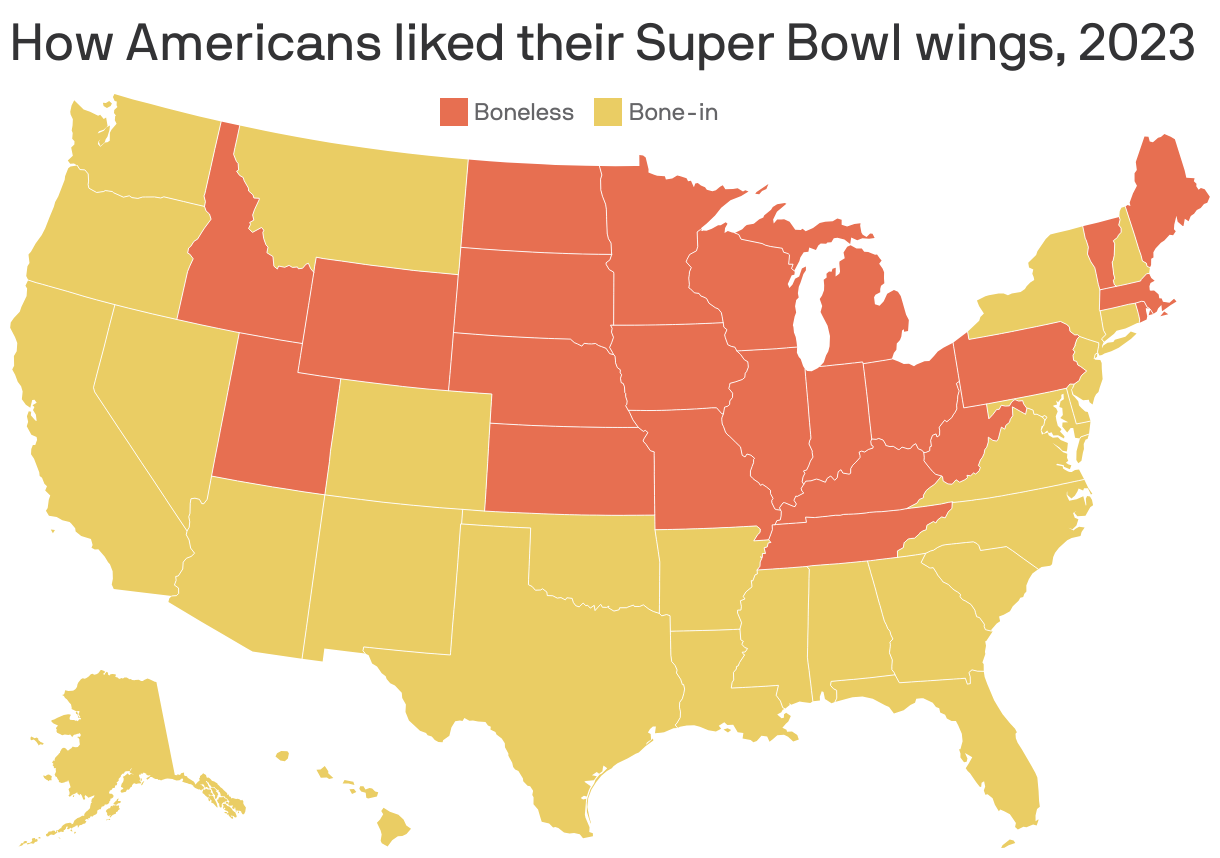 How Americans liked their Super Bowl wings, 2023