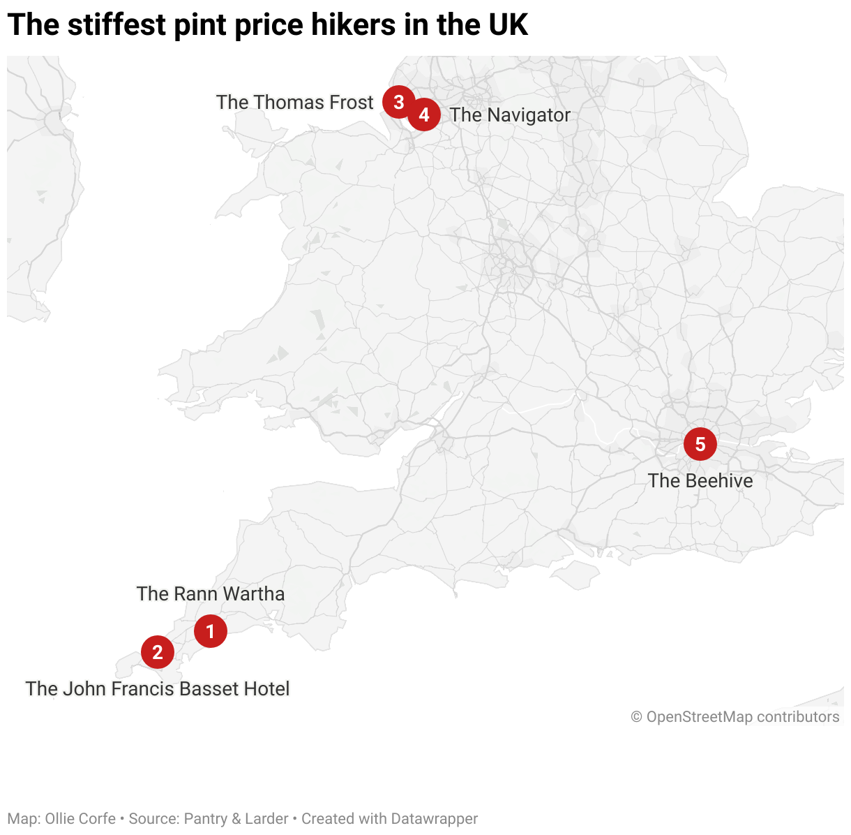 Wetherspoons pint price increases.