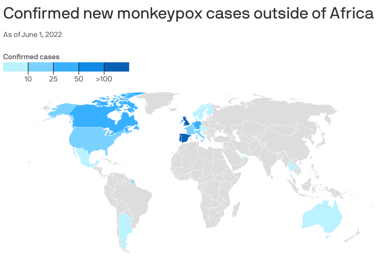 Confirmed new monkeypox cases outside of Africa