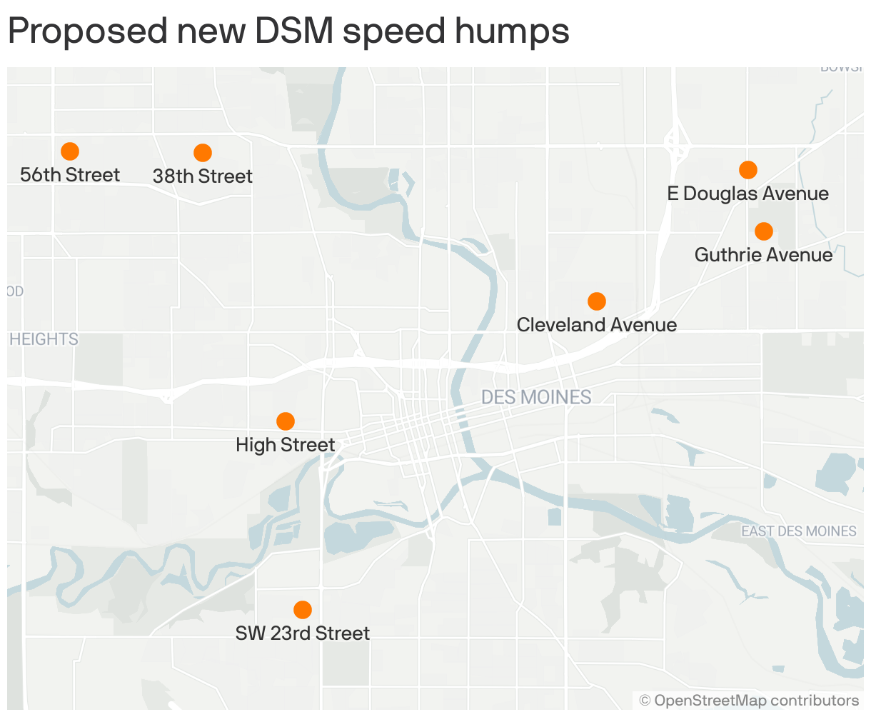 Proposed new DSM speed humps