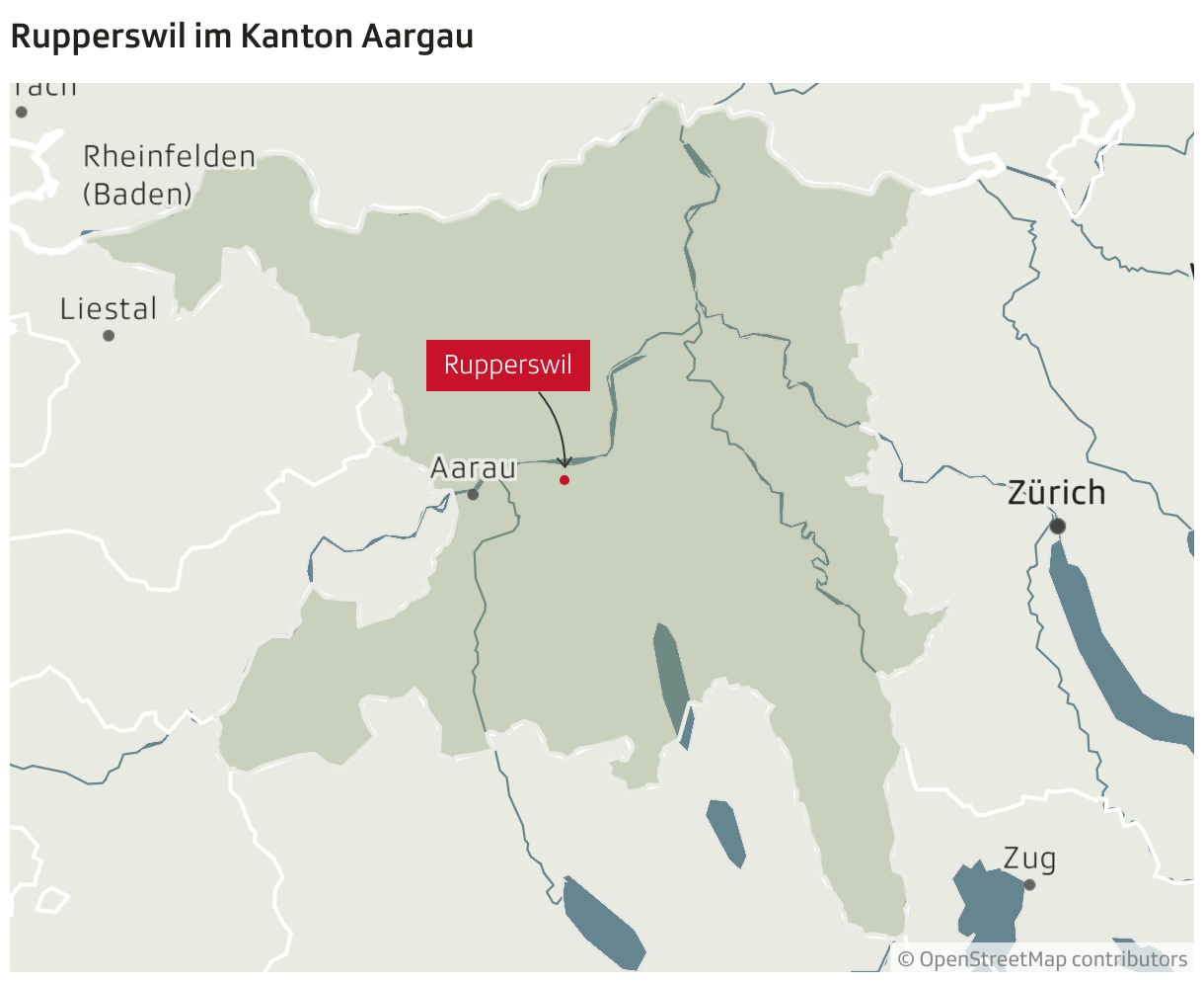 Rupperswil im Kanton Aargau (Locator-Karte)