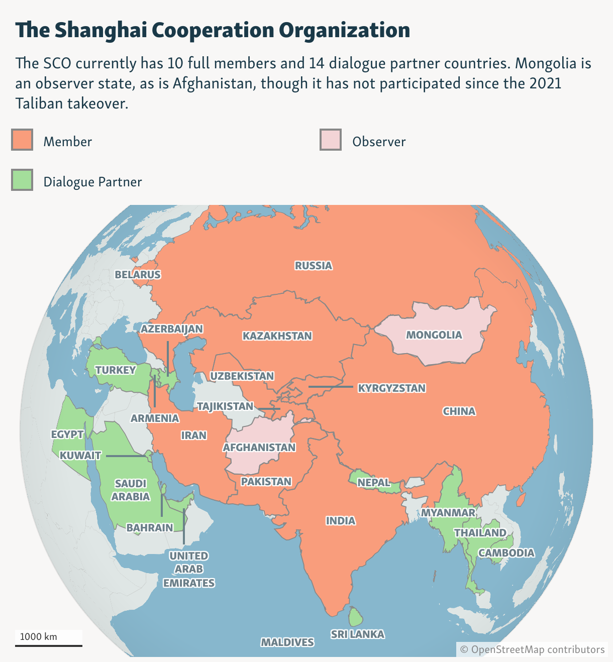 The Shanghai Cooperation Organization (Locator map)