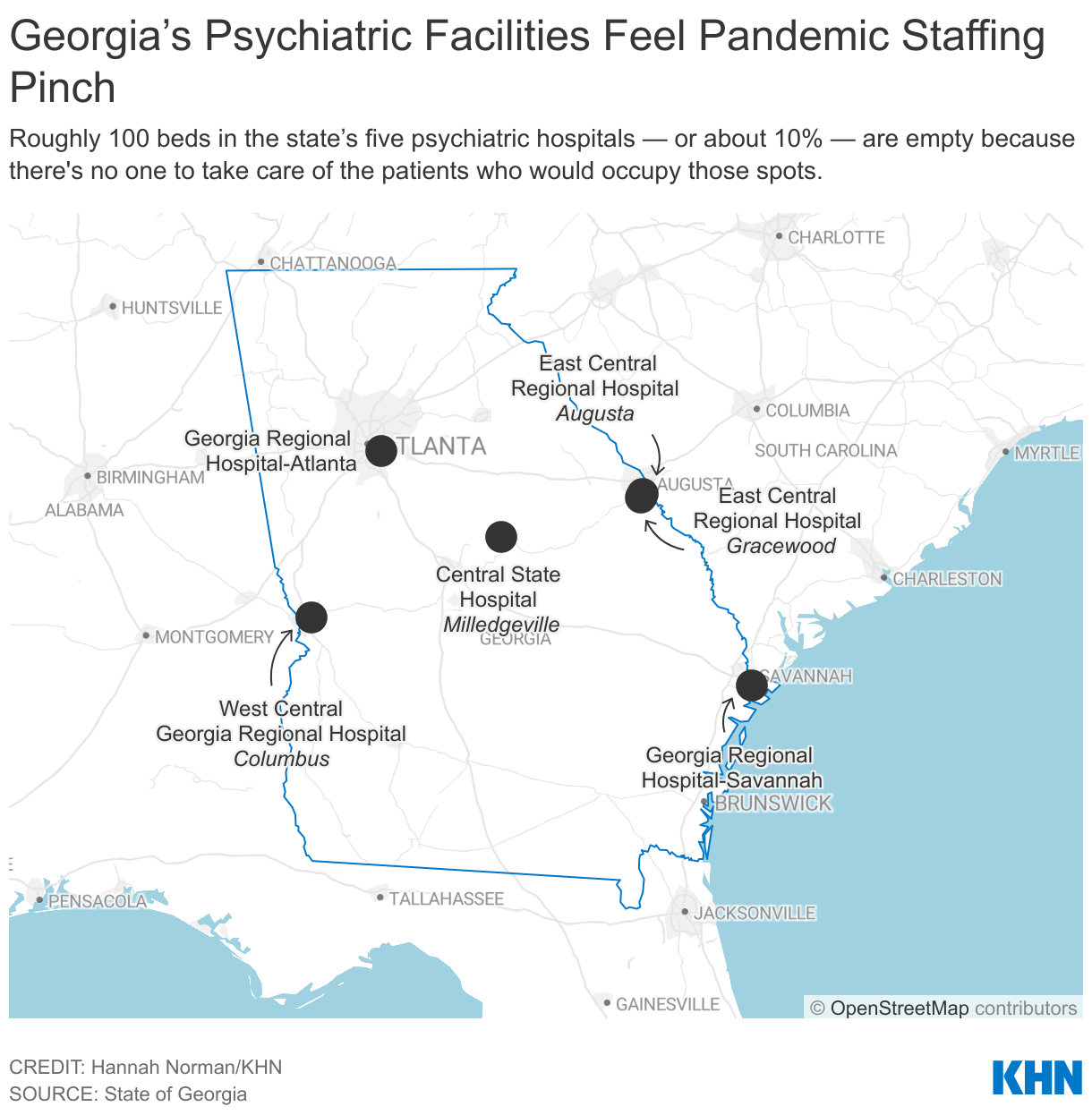 Georgia’s Psychiatric Facilities Feel Pandemic Staffing Pinch