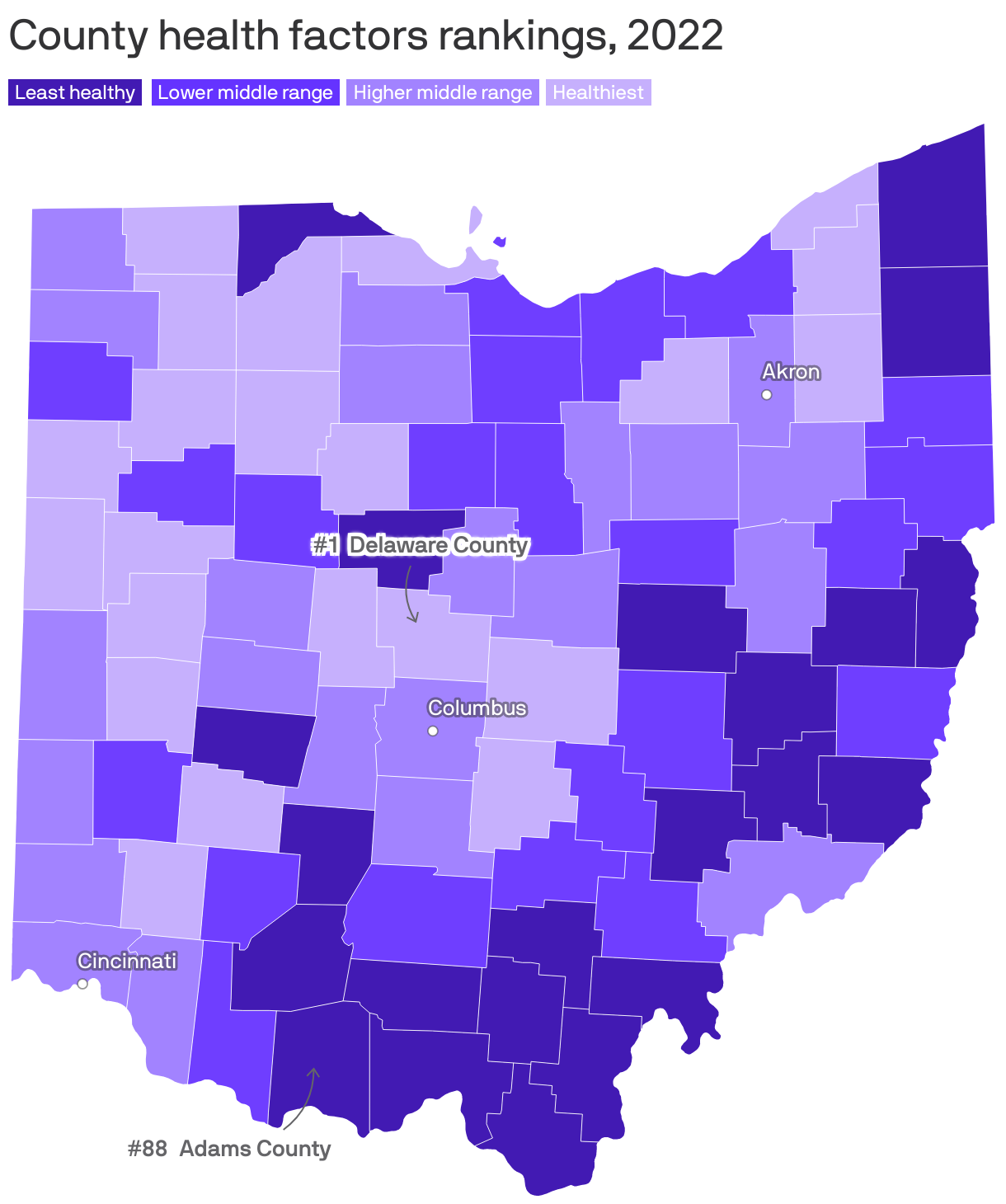 County health factors rankings, 2022