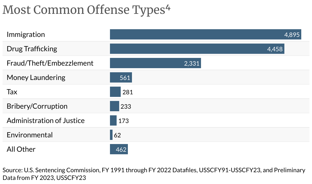 Most Common Offense Types in Zero-Point Adjustment Cases⁴ (Table)