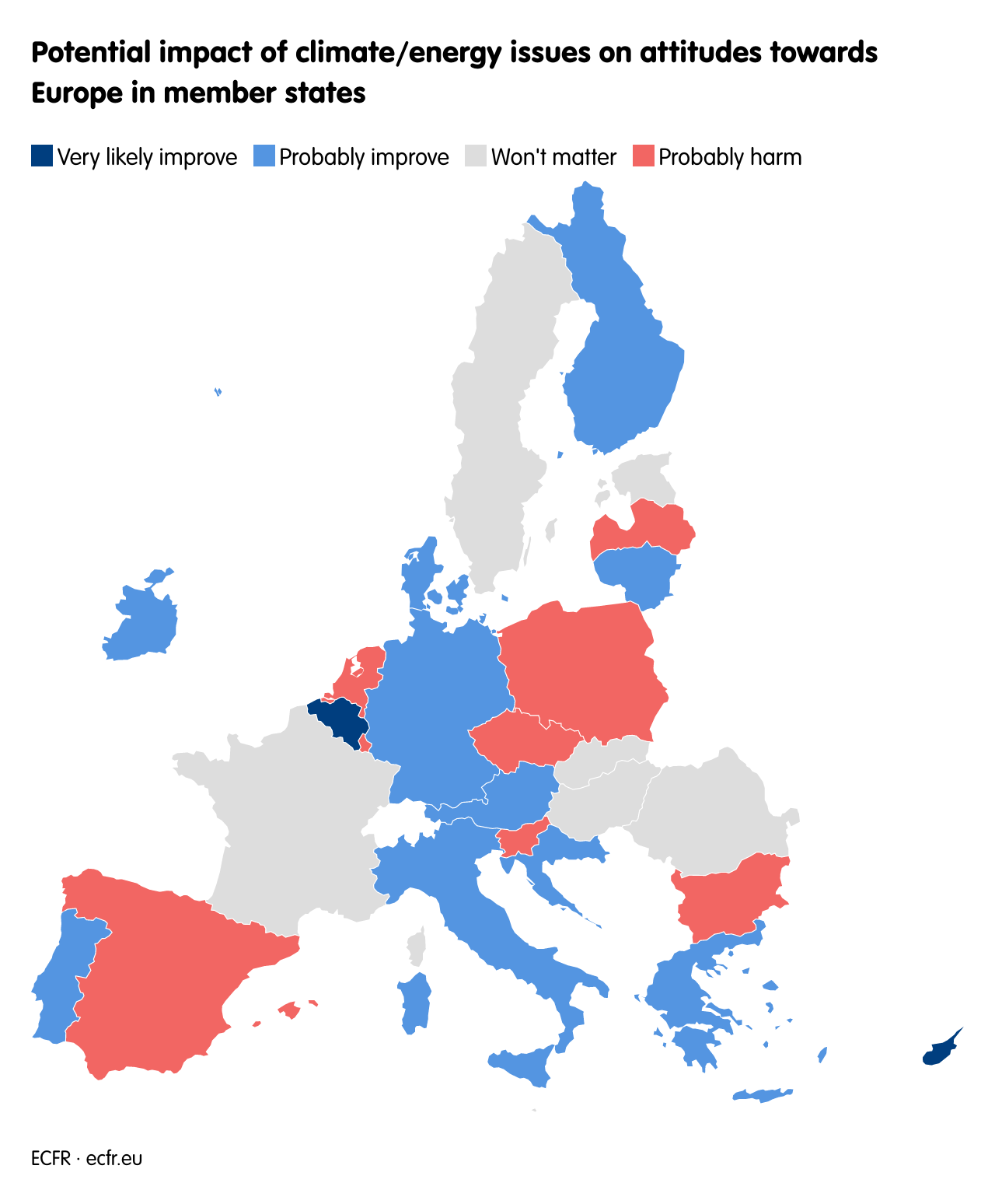 Potential impact of climate/energy issues on attitudes towards Europe in member states
