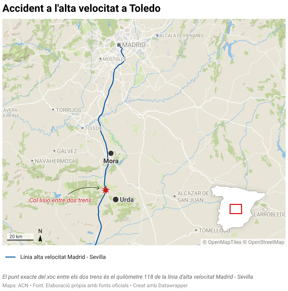 Accident a l'alta velocitat a Toledo (Locator map)