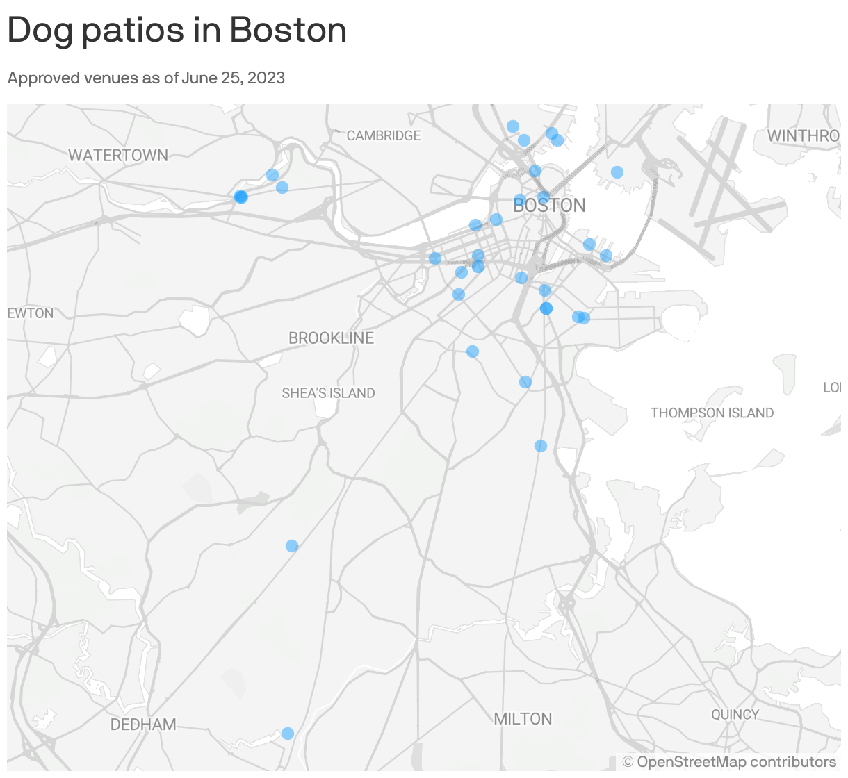 Dog patios in Boston