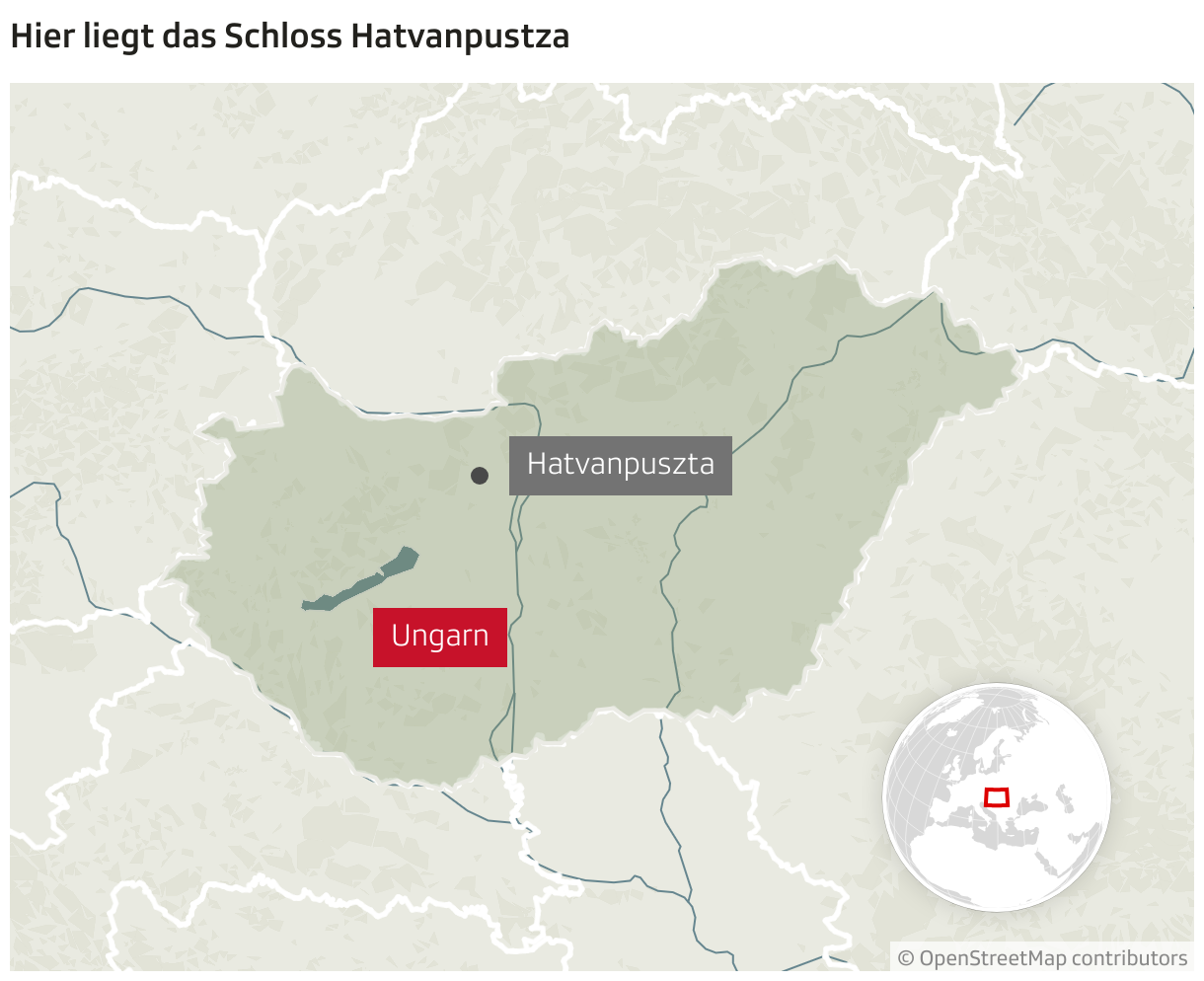 Hier liegt das Schloss Hatvanpustza (Locator-Karte)