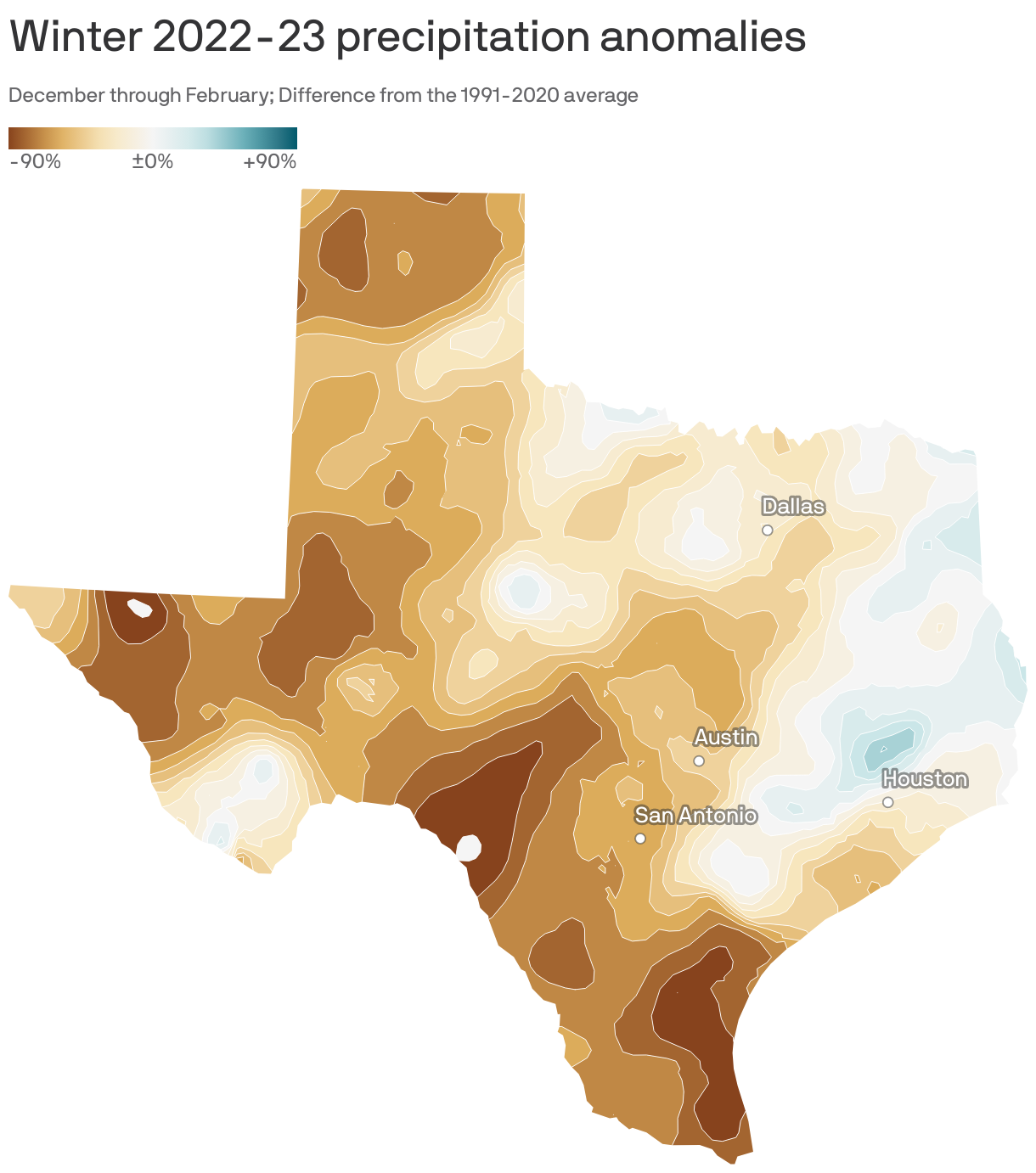 Winter 2022-23 precipitation anomalies