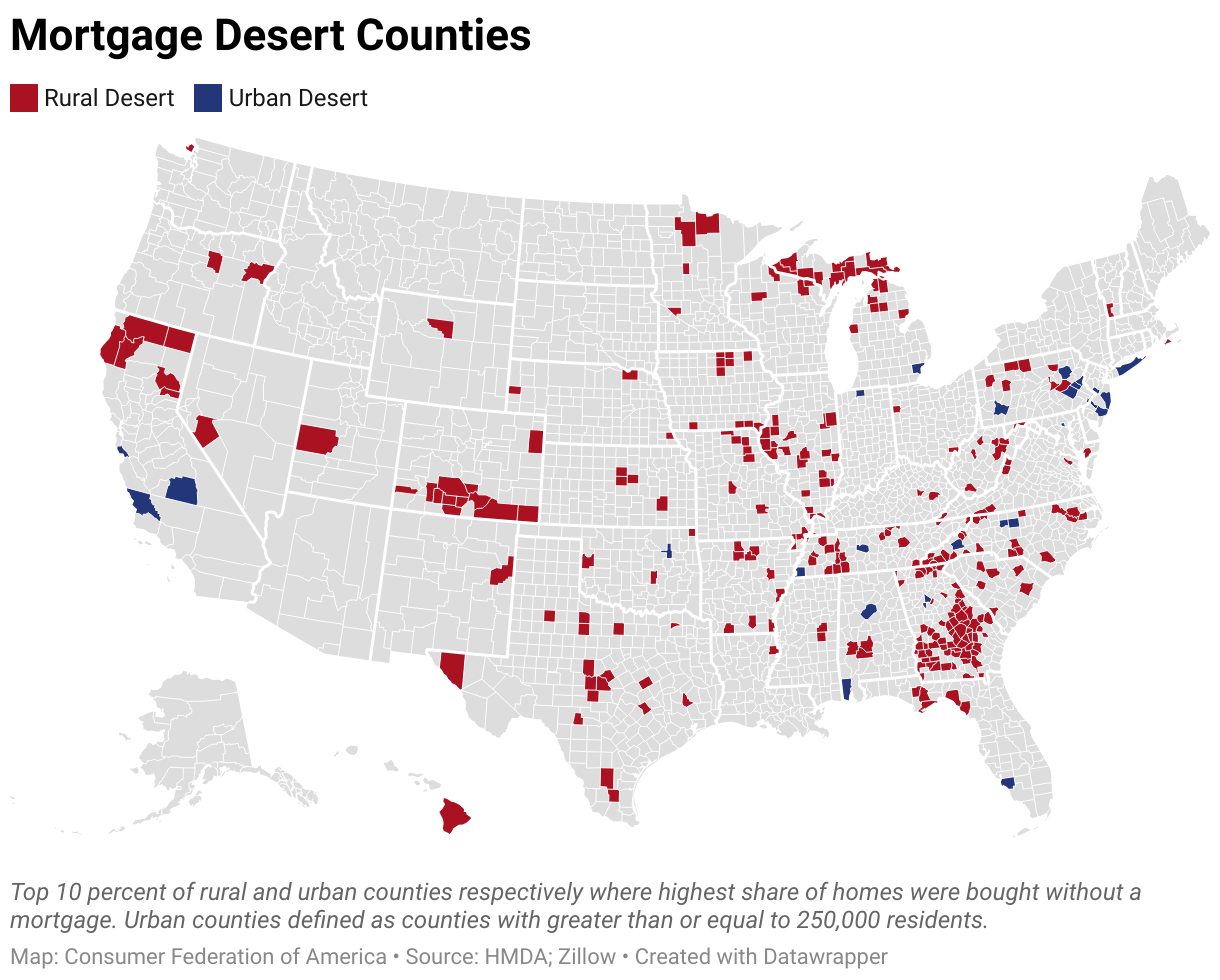 Mortgage Desert Counties (Choropleth map)