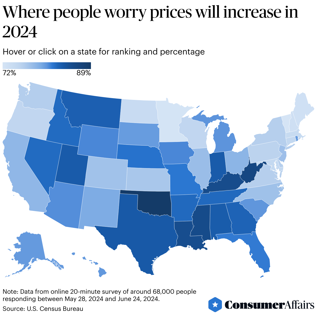 Consumer News: Map shows where Americans think cost of living went up in just two months