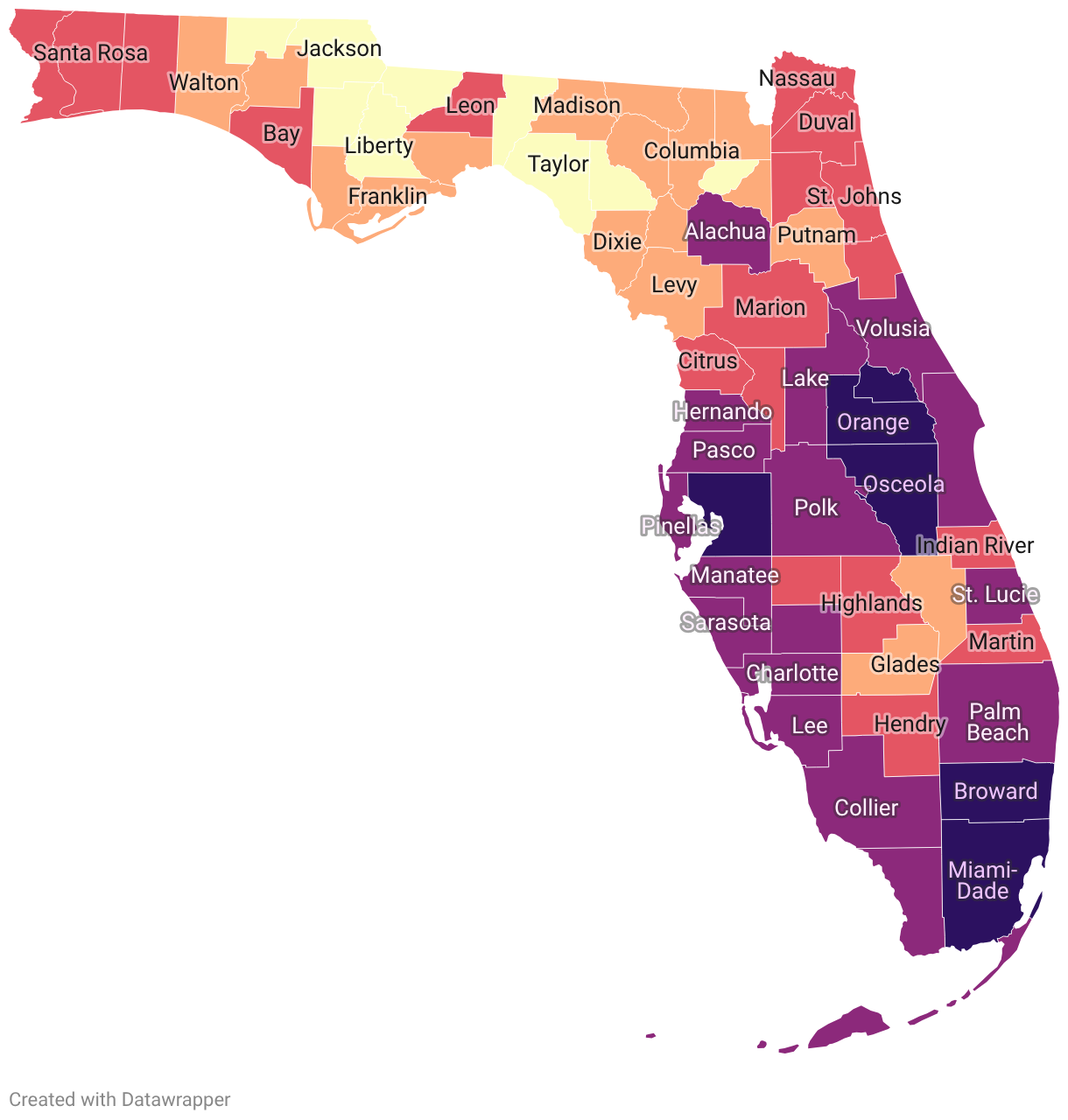 No-Party Share by County