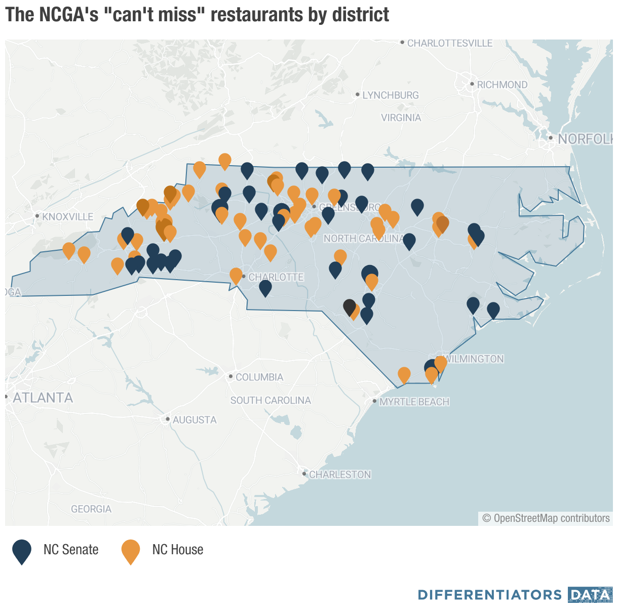 Legislators’ top restaurants | Differentiators Data