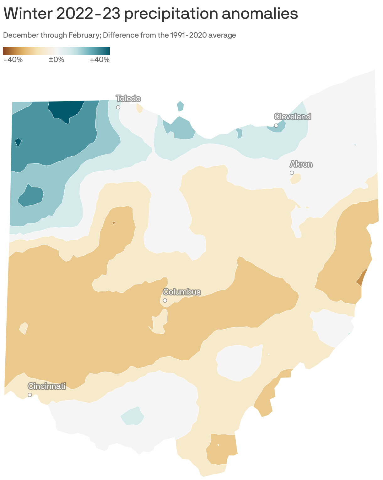 Winter 2022-23 precipitation anomalies