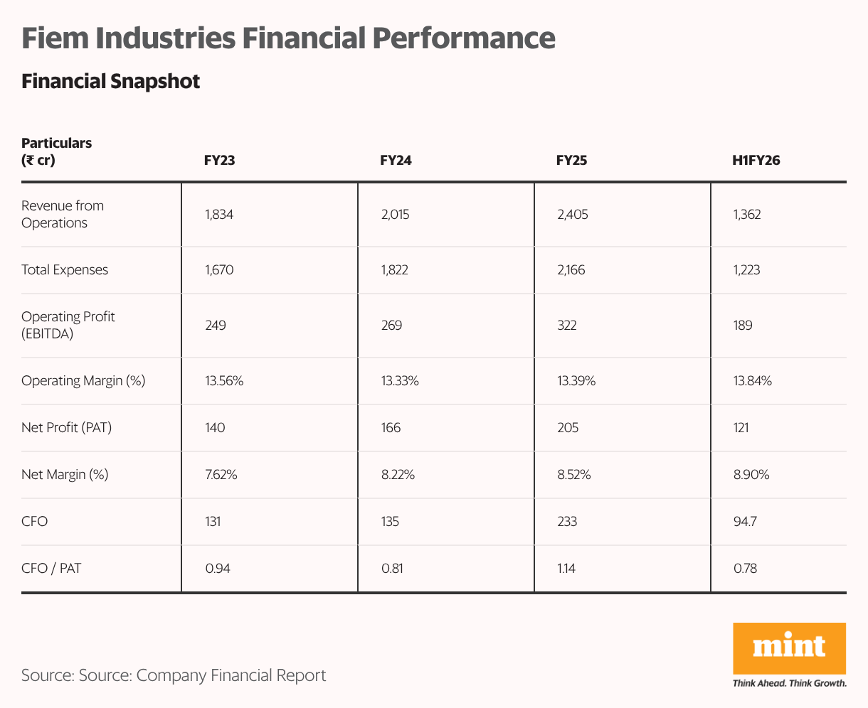Fiem Industries Financial Performance (Table)