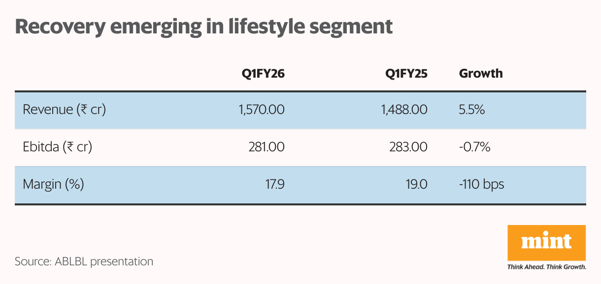 Recovery emerging in lifestyle segment (Table)