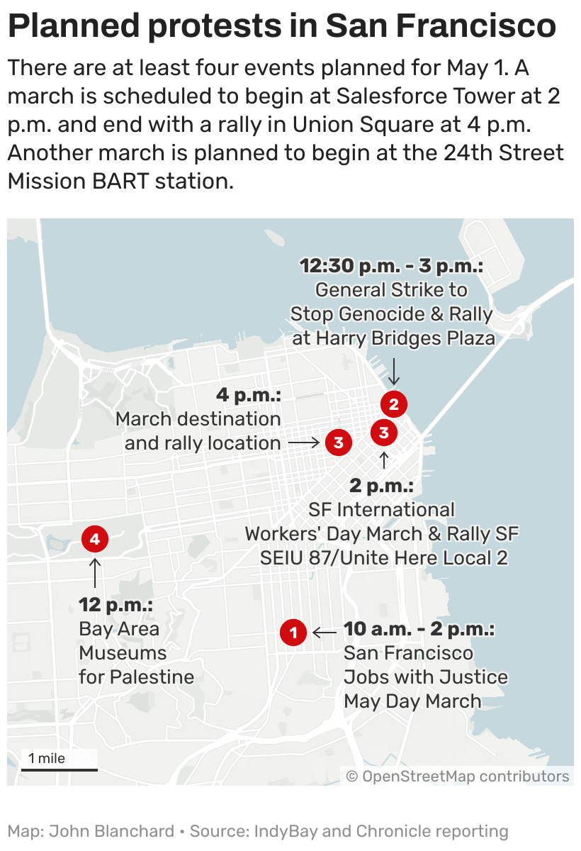 May Day protests for Gaza planned in these Bay Area locations
