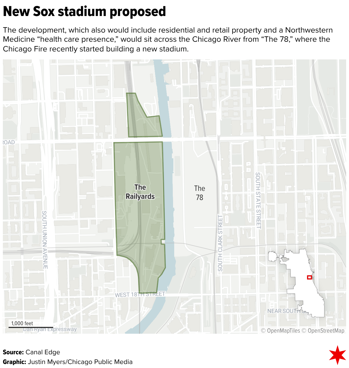 New Sox stadium proposed (Locator map)